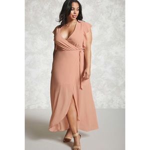 plus size blush maxi dress